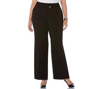 Rafaella Women's Plus Size Gabardine Bootcut Dress Pants with Curvy Fit and Pockets, Black, 16