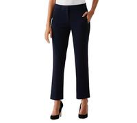 Rafaella Women's Straight Leg Ankle Pants with Slimming Panel, Durable Soft Gabardine Fabric, Stretch Work Slacks, 28" Inseam, Navy, 14