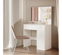 Rafaelo Mobilia 1 Drawer Dressing Table With 2 Shelves & Drawer in White Rafaelo Mobilia White