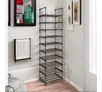 Rafaelo Mobilia 10 Tier Shoe Rack Hallway Storage in Black Rafaelo Mobilia Black