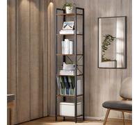 Rafaelo Mobilia 187.5CM Tall Bookcase Industrial Rustic Brown Free-Standing