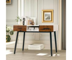 Rafaelo Mobilia 2 Drawer Console Accent Hallway Table Black