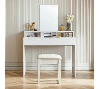 Rafaelo Mobilia 2 Drawer Dressing Table With Mirror White