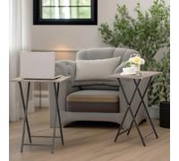 2 Set Small Folding Tables Rafaelo Mobilia Grey One Size