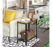 2 Tier Industrial Side End Table With Mesh Shelf Rafaelo Mobilia Brown One Size