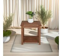 Rafaelo Mobilia 2 Tier Wooden Side Coffee Table For Garden Brown