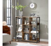 Rafaelo Mobilia 3 Tier Cube Storage Shelf With 9 Compartments Industrial Rustic