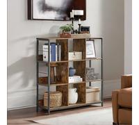 Rafaelo Mobilia 3 Tier Cube Storage Shelf With 9 Compartments Industrial Rustic