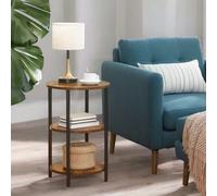 Rafaelo Mobilia 3 Tier Small Round Coffee Table Brown