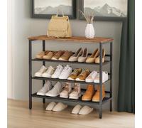 Rafaelo Mobilia 4-Tier Shoe Rack With 3 Adjustable Mesh Shelves