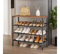 Rafaelo Mobilia 4-Tier Shoe Rack with 3 Adjustable Mesh Shelves