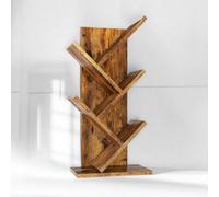 Rafaelo Mobilia 4 Tree Book Shelf Free-Standing Industrial Rustic Brown
