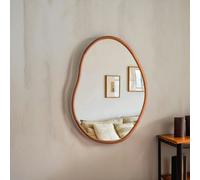 Rafaelo Mobilia 56CM Irregular Wooden Wall Mirror Brown