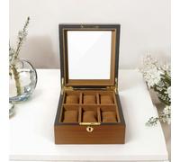 Rafaelo Mobilia 6 Slot Watch Lockable Storage Box Brown