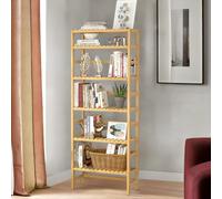 Rafaelo Mobilia 6 Tier Bamboo Storage Rack With Adjustable Shelves in Brown Rafaelo Mobilia Brown