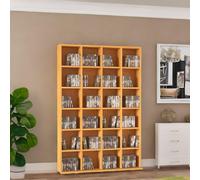 Rafaelo Mobilia 6 Tier Beech Wood Bookcase With 24 Compartments in Light Sand Rafaelo Mobilia Light Sand