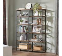 Rafaelo Mobilia 6 Tier Industrial Bookcase Large