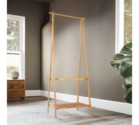 Rafaelo Mobilia Bamboo Natural Brown Open Clothes Rack With Shelf Rafaelo Mobilia Brown