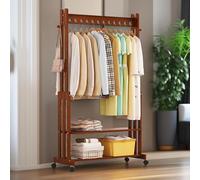 Rafaelo Mobilia Clothes Rail with 2 Shelves, Garment Rack, Clothes Rack for Bedroom, Open Wardrobes