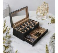 Rafaelo Mobilia Double Layer 12 Slot Watch Box Black