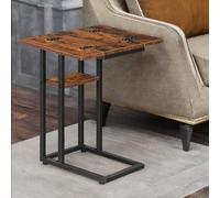 Foldable Sofa Side Table Rafaelo Mobilia Brown One Size