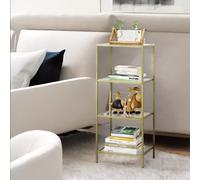Rafaelo Mobilia Gold Glass 4 Tier Side Table Rafaelo Mobilia Gold