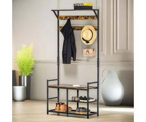 Rafaelo Mobilia Industrial 180CM Tall Coat Stand With 9 Hooks