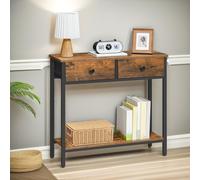 Rafaelo Mobilia Industrial 2 Tier Console Table With 2 Drawers in Brown Rafaelo Mobilia Brown