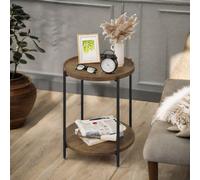 Rafaelo Mobilia Industrial 2 Tier Round Coffee Table Rustic Brown