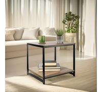 Pirlo Plush Industrial 2 Tier Side Table Rustic