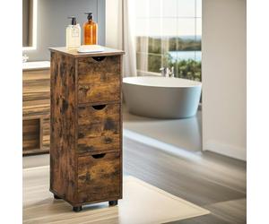 Rafaelo Mobilia Industrial 3 Drawer Storage Unit Rustic Brown