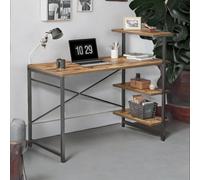 Rafaelo Mobilia Industrial 4 Tier Writing Desk With Steel Frame