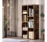 Rafaelo Mobilia Industrial 7 Compartment Book Shelf Rustic Brown