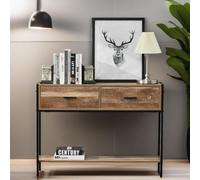 Rafaelo Mobilia Industrial Console Table With 2 Drawers