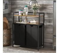 Rafaelo Mobilia Industrial Double Laundry Basket With 2 Shelves