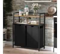 Rafaelo Mobilia Industrial Double Laundry Basket With 2 Shelves