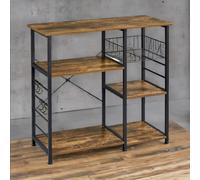 Rafaelo Mobilia Industrial Kitchen Baker's Rack With Storage Shelves & Hooks