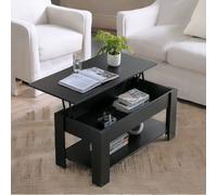 Rafaelo Mobilia Industrial Lift Top Coffee Table With Hidden Storage Black Rafaelo Mobilia Black