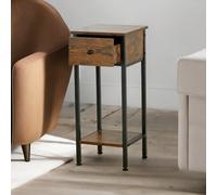 Rafaelo Mobilia Industrial Narrow Bedside Table With Drawer