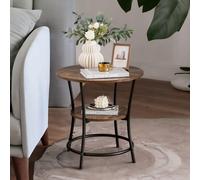 Rafaelo Mobilia Industrial Round Coffee Table With 2 Shelves in Brown Rafaelo Mobilia Brown