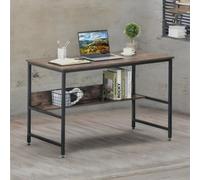 Rafaelo Mobilia Industrial Rustic 2 Tier Computer Desk