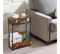 Rafaelo Mobilia Industrial Rustic 3 Tier Side Table With Magazine Rack