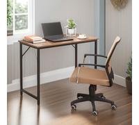 Rafaelo Mobilia Industrial Rustic Computer Desk Home Office Workstation in Brown Rafaelo Mobilia Brown