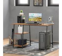 Rafaelo Mobilia Industrial Rustic Writing Desk With 2 Shelves, Brown