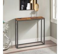 Rafaelo Mobilia Industrial Square Metal Hallway Console Table Rustic Brown