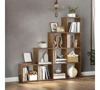 Rafaelo Mobilia Industrial Stepped Cube Storage Unit Rustic Brown