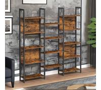 Rafaelo Mobilia Large Industrial Freestanding Bookcase With 14 Shelves