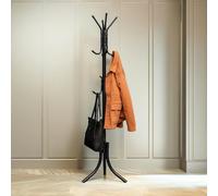 Rafaelo Mobilia Metal Hallway Coat Stand With 12 Hooks Black