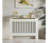 Rafaelo Mobilia Modern Radiator Cover With Wooden Top Shelf in White Rafaelo Mobilia White