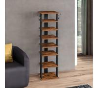 Narrow 8-Tier Vertical Shoe Rack Rafaelo Mobilia Brown One Size